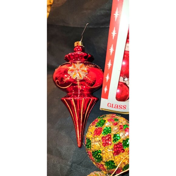 Vintage Christmas Ornament Set With Angel & Glass Tree Topper - Woolworths - Picture 8 of 12